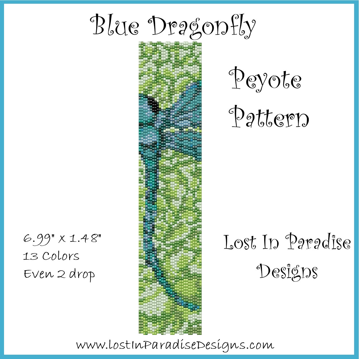 Blue Dragonfly Peyote Pattern – Lost In Paradise Designs