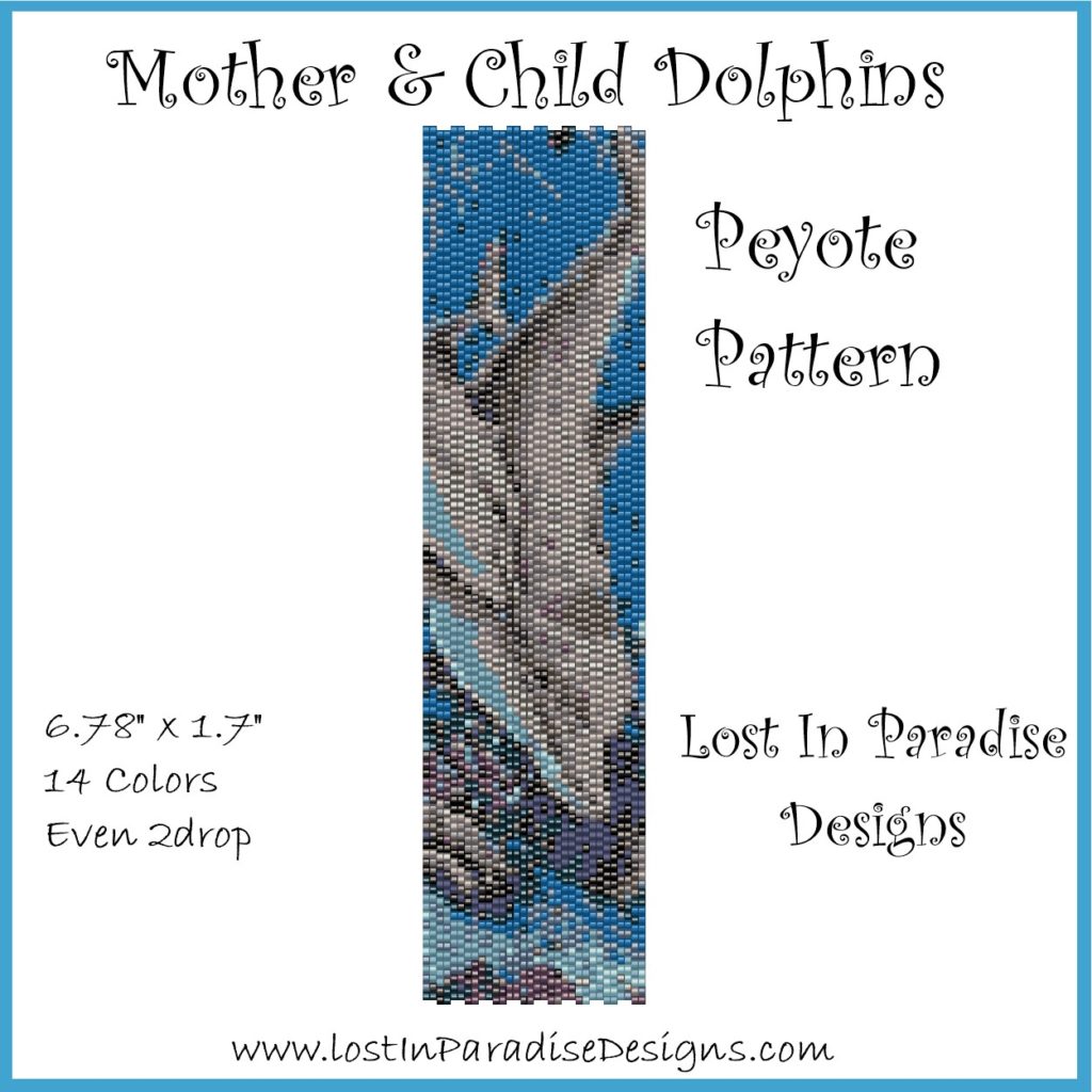 Mother & Child Dolphins Peyote Pattern – Lost In Paradise Designs